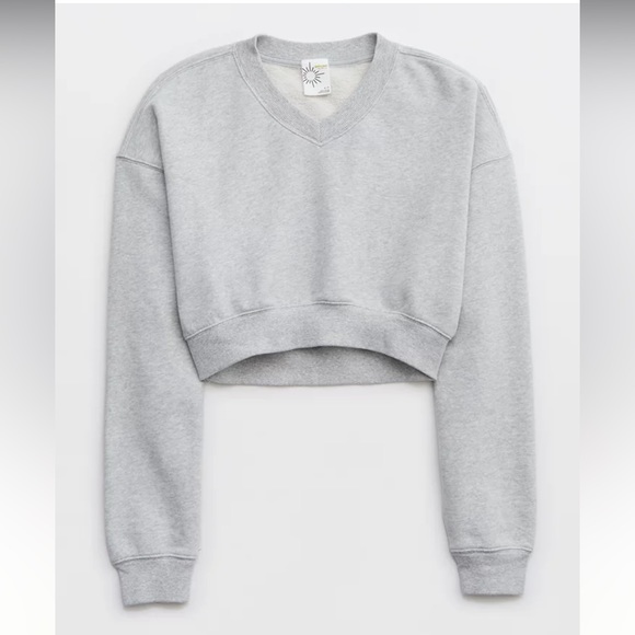 aerie Sweaters - Real Good
OFFLINE By Aerie Throw-Back Cropped V Neck Sweatshirt. NEVER USED